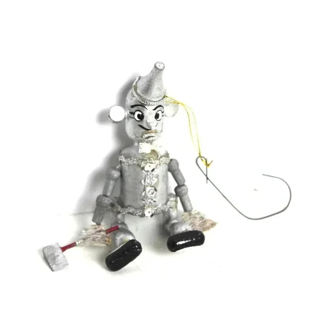 Vtg Wood  Tin Man Wizard Of Oz Nursery Rhymes Christmas Tree Ornament Holiday